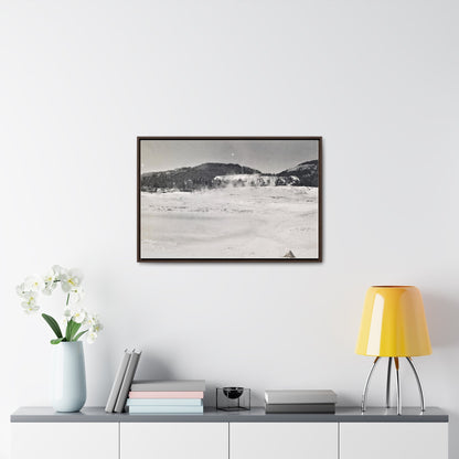 Mammoth Hot Springs Yellowstone Gallery Canvas Wraps Horizontal Frame 30″ x 20″ Walnut Premium Gallery Wraps (1.25″)
