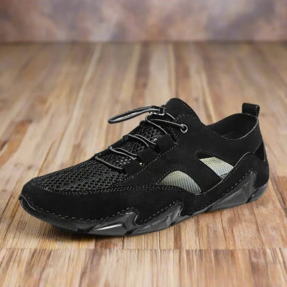 Leather Hollow Outdoor Sports Comfortable Mens Casual Shoes Black