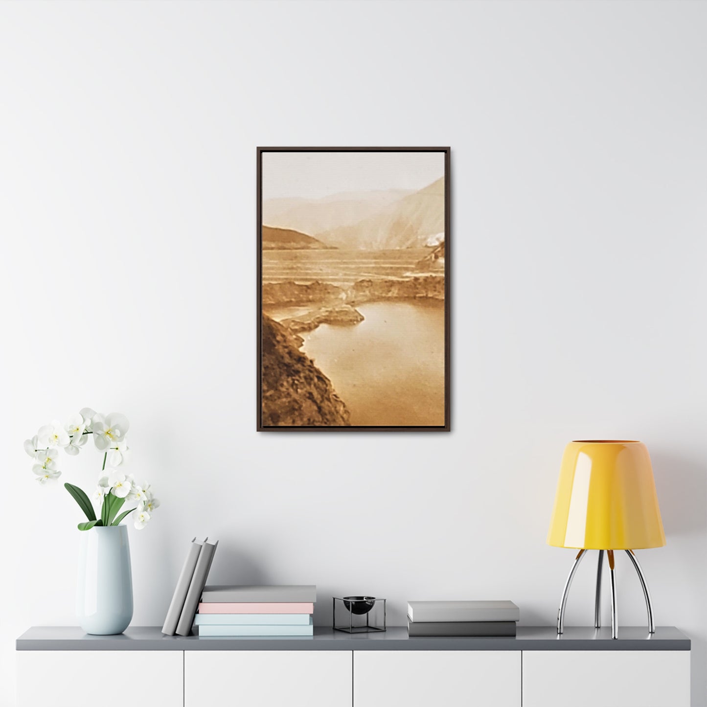 San Gabriel Dirt Fill Dam #1 Gallery Canvas Wraps, Vertical Frame