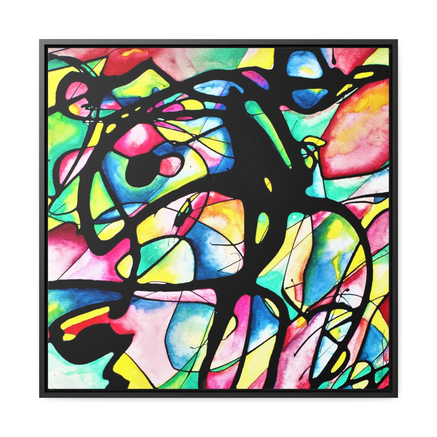 Peacock Gallery Canvas Wraps, Square Frame