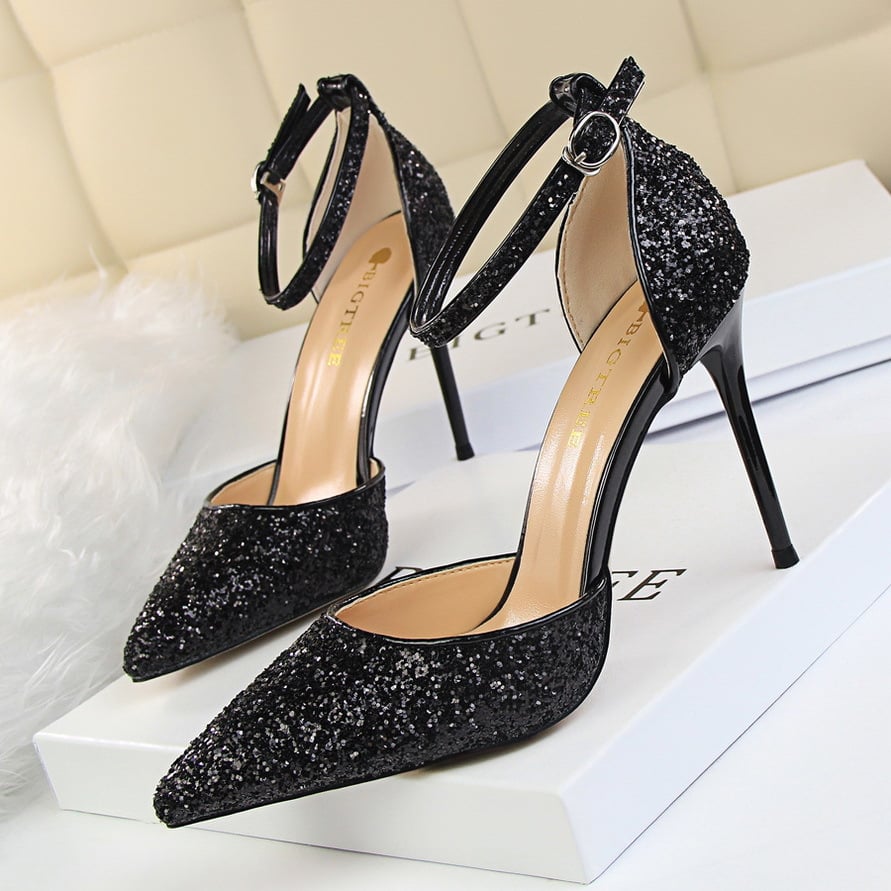 Sequin Stiletto High Heels
