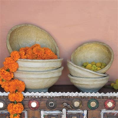Paper Mache Bowl - - Bowls