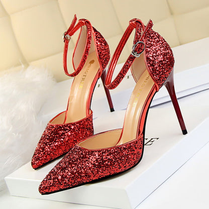 Sequin Stiletto High Heels
