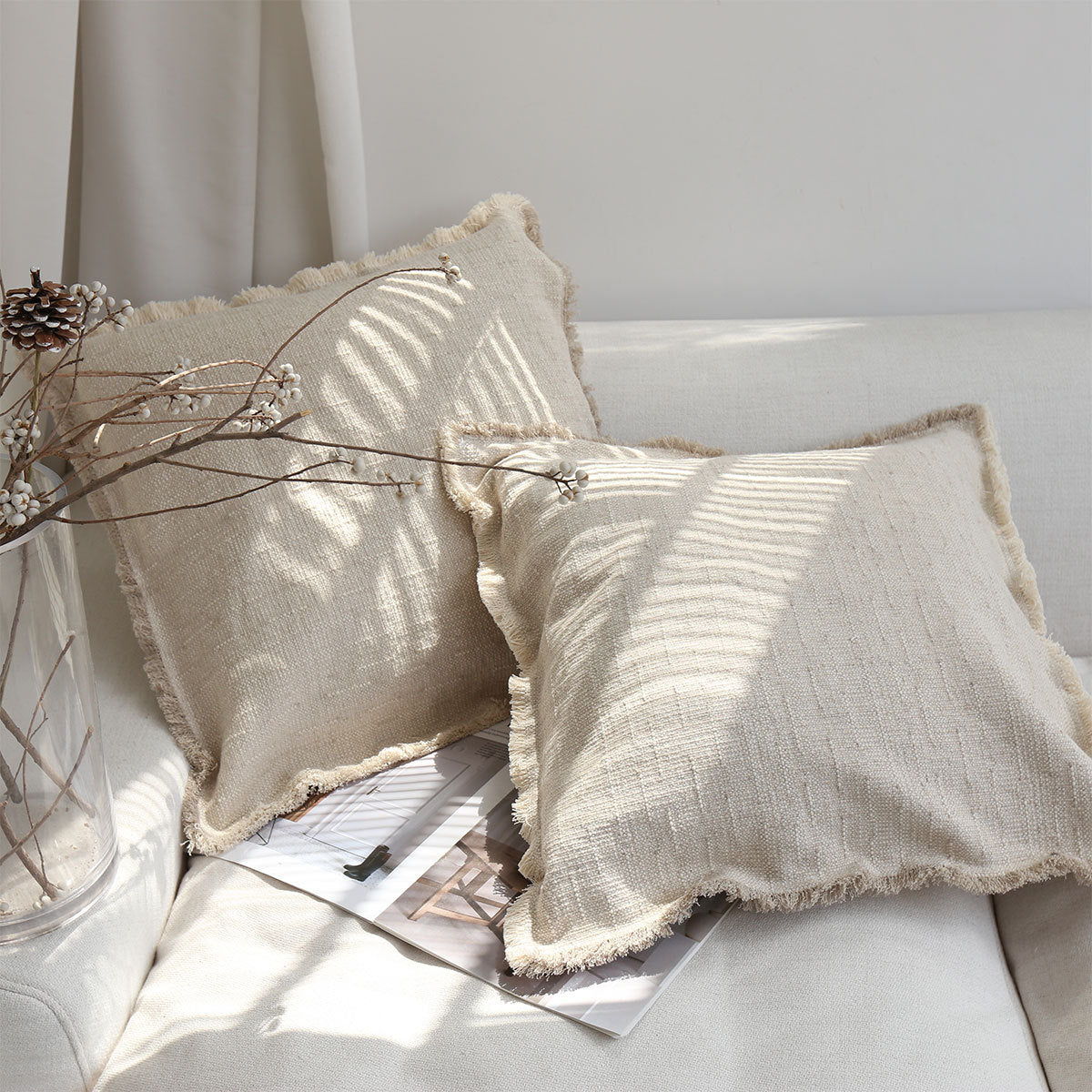Rough Texture Vintage Style Pillow Cover - - pillow cover