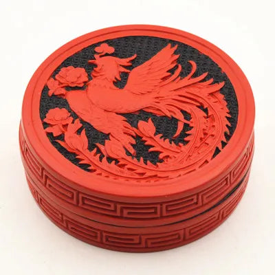 Red Cinnabar Phoenix Jewelry Box – Chinese Lacquer - Variant - Jewelry Box