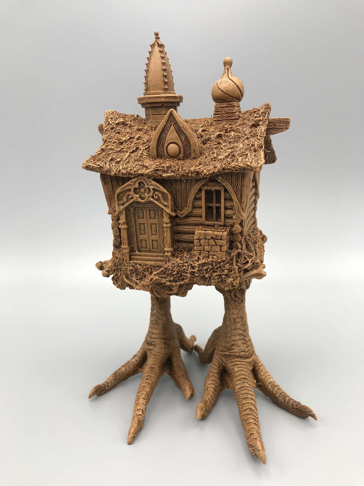 Baba Yaga Hut Statue, Hand Painted Resin Sculpture | Russian Folklore Figurine | Witch House Statue | Fantasy Art for Gothic Home Decor - -