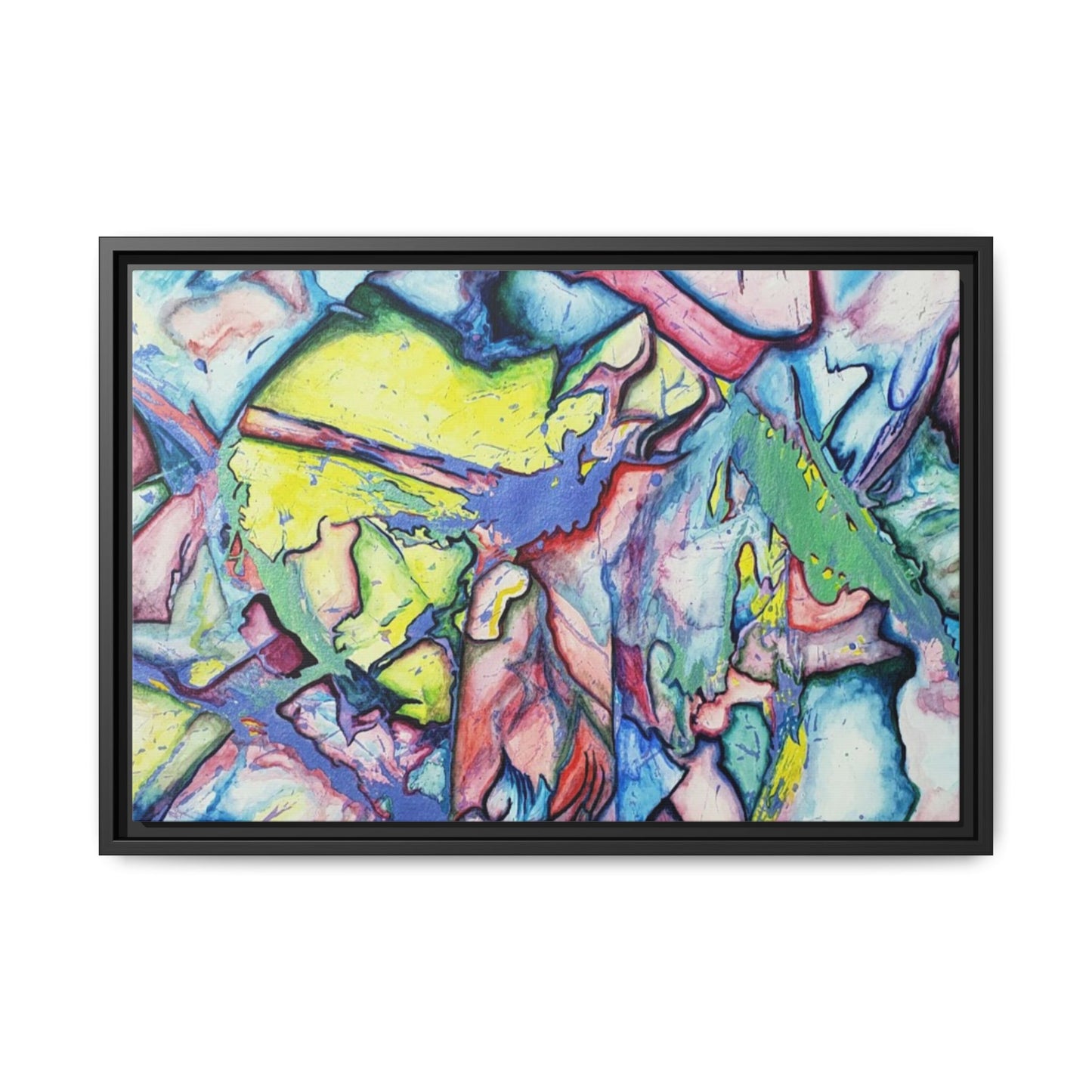 Alien Abstract Colorful Framed Canvas Art - Kia Day Design