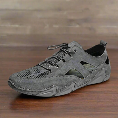 Leather Hollow Outdoor Sports Comfortable Mens Casual Shoes Grey