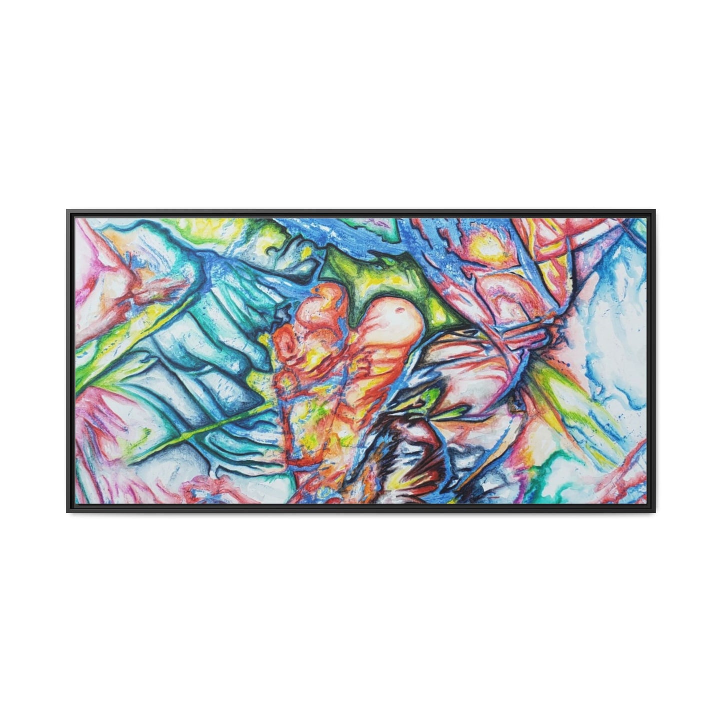 Multi-Color Abstract Framed Canvas Art Print - Kia Day Design