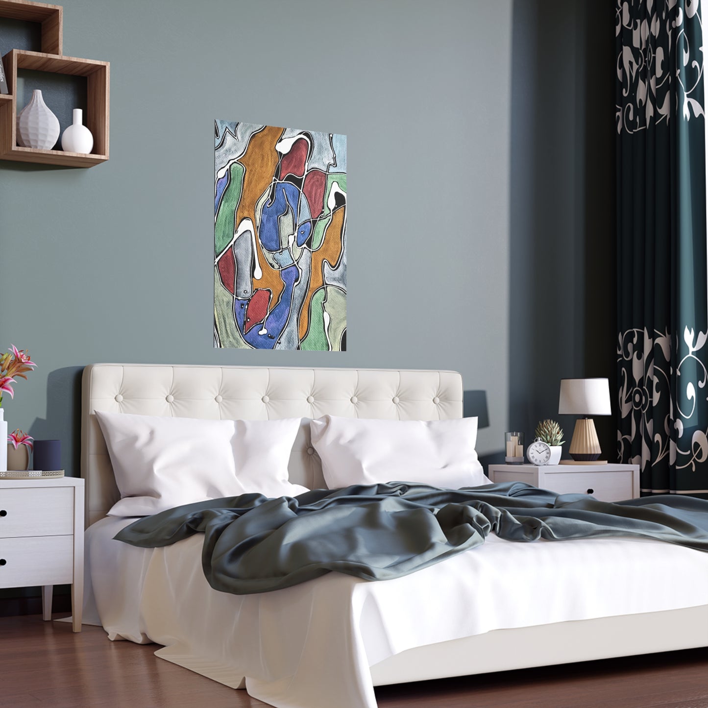 Blue Girl Indoor and Outdoor Silk Posters