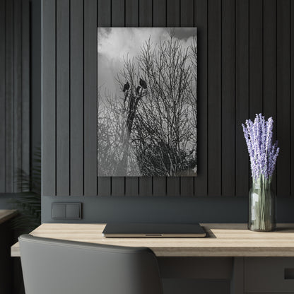 Black & White Buzzards in Winter Trees French Cleat Hanging - 20″ x 30″ (Vertical) 0.25'' - Home Decor