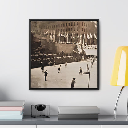 Rockefeller Plaza Easter 1945 Gallery Canvas Wraps Square Frame 20″ x 20″ 1.25" Black