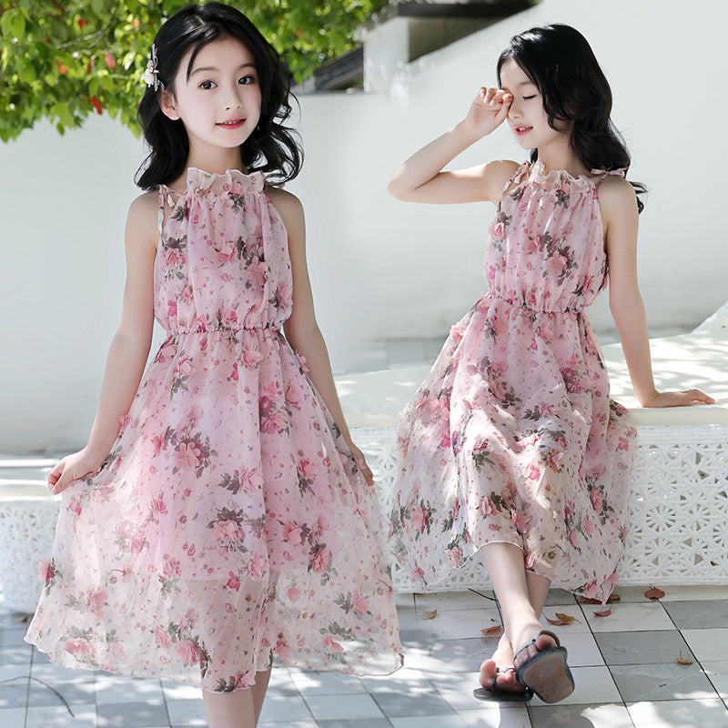 Girls Bohemian Summer Dress - Floral Maxi Dress - - dress