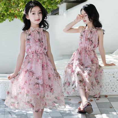Girls Bohemian Summer Dress - Floral Maxi Dress - - dress
