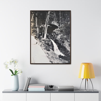 Narada Falls Yellowstone Gallery Canvas Wraps Vertical Frame 30″ x 40″ Premium Gallery Wraps (1.25″) Walnut