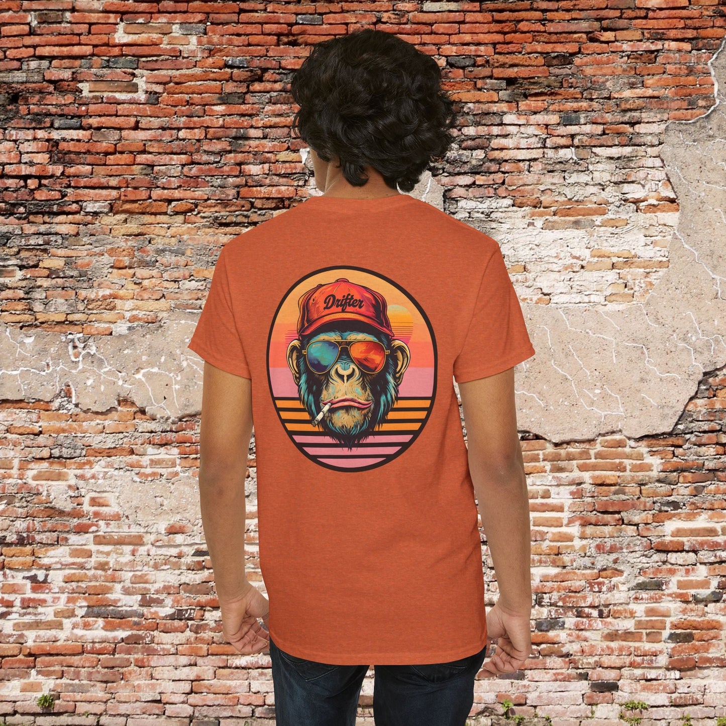 Retro Monkey Graphic T-Shirt - Unisex Heavy Cotton Tee