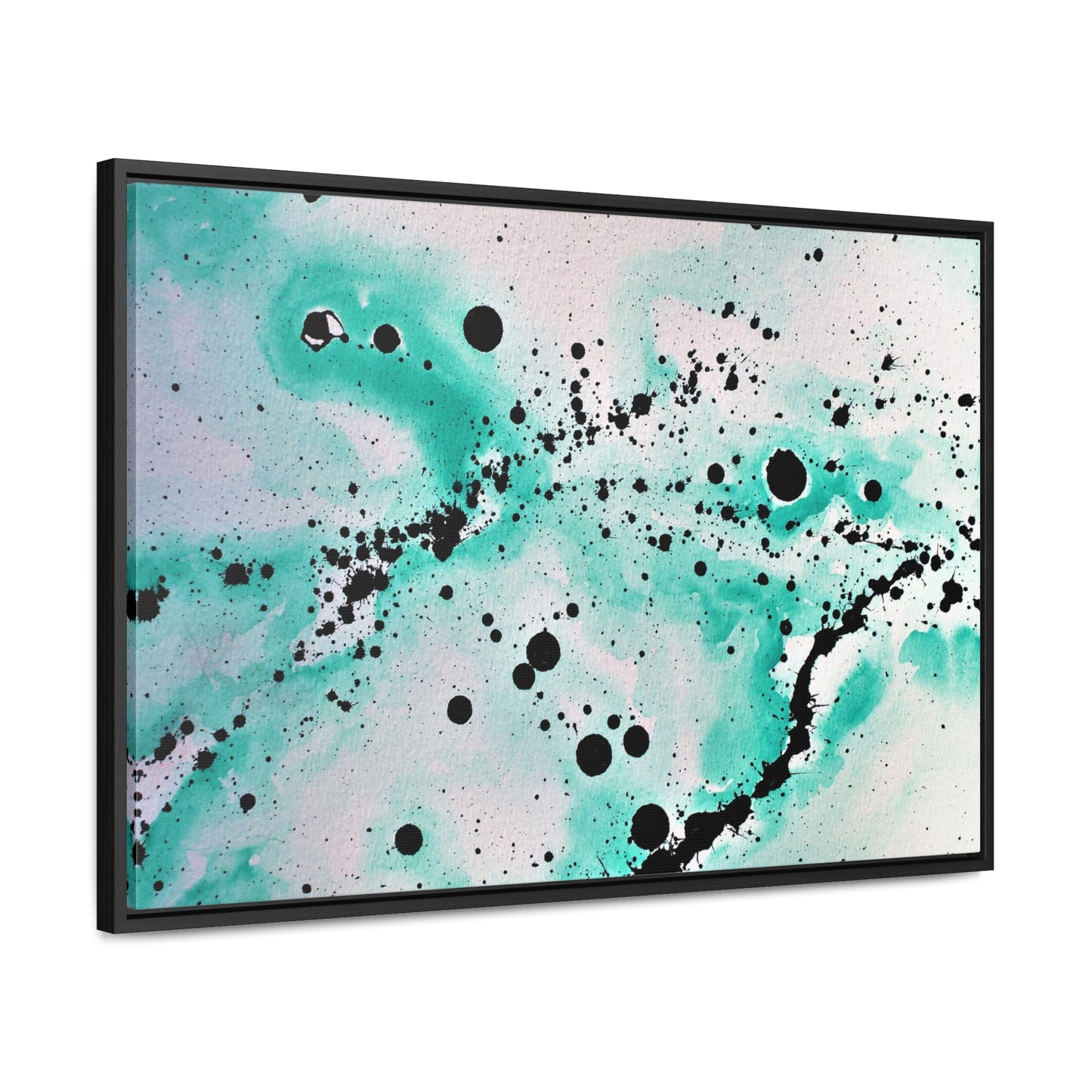 Teal Burst Gallery Canvas Wraps, Horizontal Frame