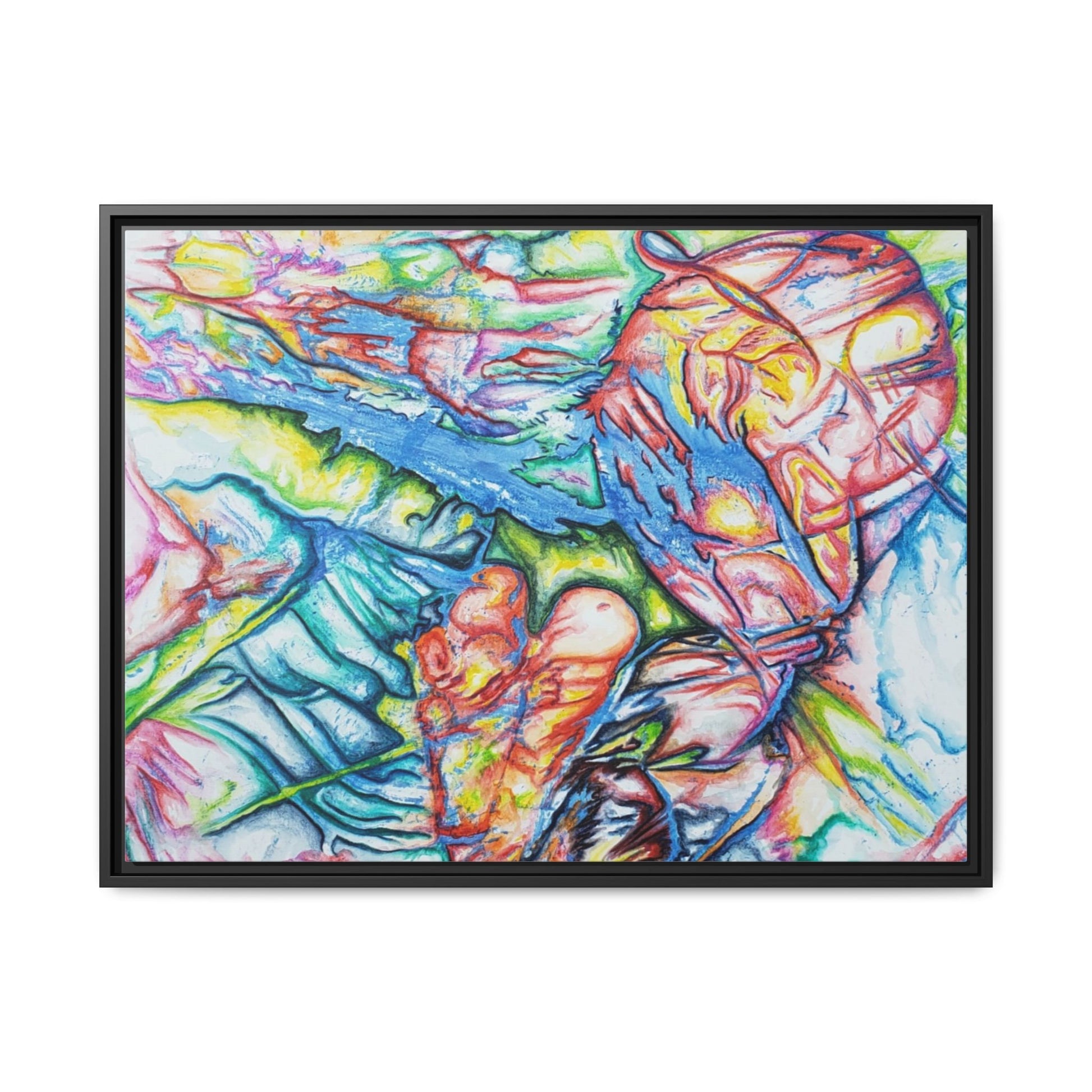 Multi-Color Abstract Framed Canvas Art Print - Kia Day Design