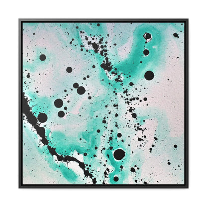 Teal Burst Gallery Canvas Wraps, Square Frame 24″ x 24″ Premium Gallery Wraps (1.25″)