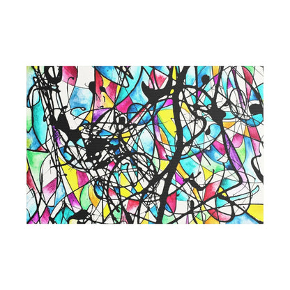 Kaleidoscope Satin Canvas, Stretched 36″ x 24″ (Horizontal) 1.5"