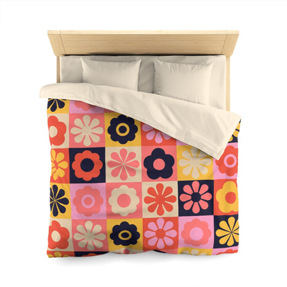 Retro Floral Microfiber Duvet Cover - Kia Day Design