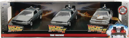 Back to the Future Hollywood Rides 1:32 scale DeLorean Time Machine 3-Pack- Back to the Future™- {{Product type}}