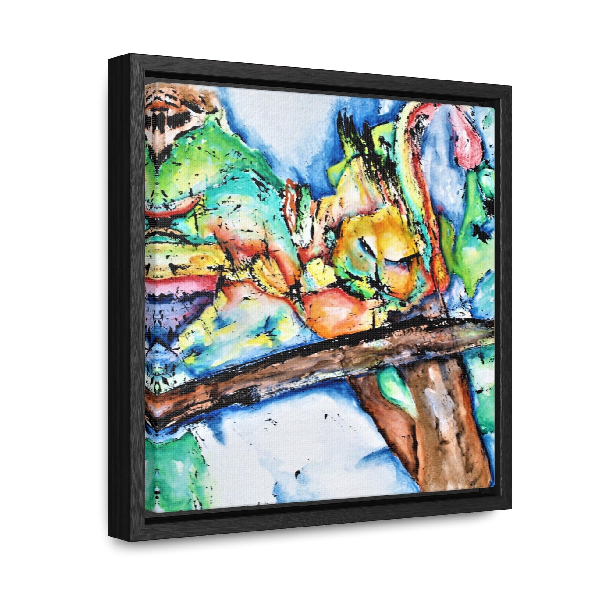 Owl In Flight Gallery Canvas Wraps, Square Frame Printify