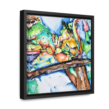 Owl In Flight Gallery Canvas Wraps, Square Frame Printify
