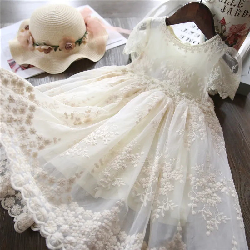 Girls Summer Lace Party Dress