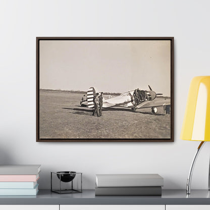 Army Pursuit Plane Ames Airport 1939 Gallery Canvas Wraps, Horizontal Frame 24″ x 18″ Walnut 1.25"