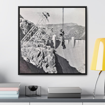 Suspended Boulder Dam Worker Gallery Canvas Wraps Square Frame 24″ x 24″ 1.25"