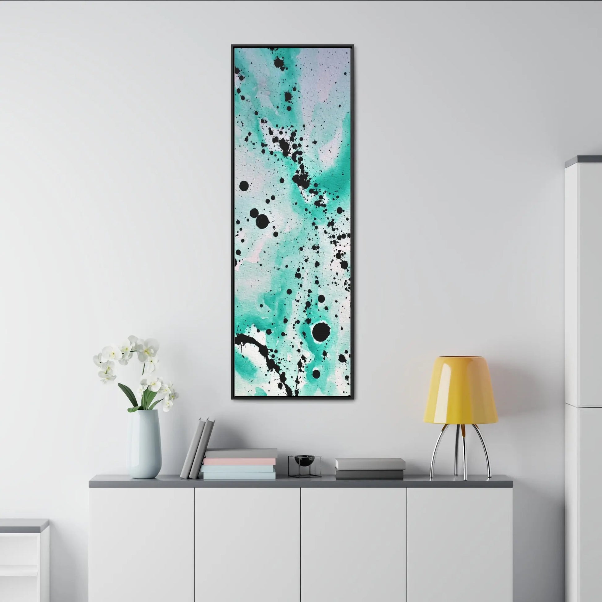 Teal Burst Gallery Canvas Wraps, Vertical Frame