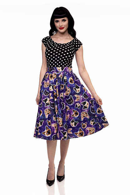 Polka Dots Boat Neck Top - - Shirts & Tops