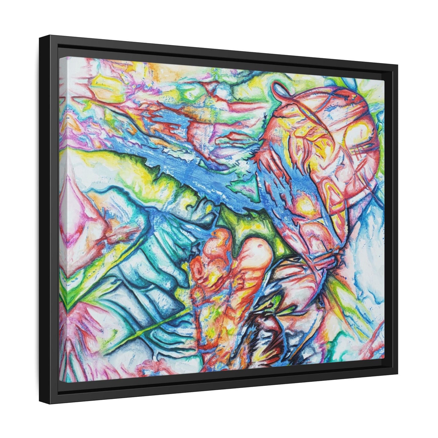 Multi-Color Abstract Framed Canvas Art Print - Kia Day Design