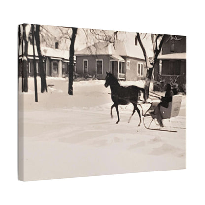 Carriage Ride Satin Canvas Stretched