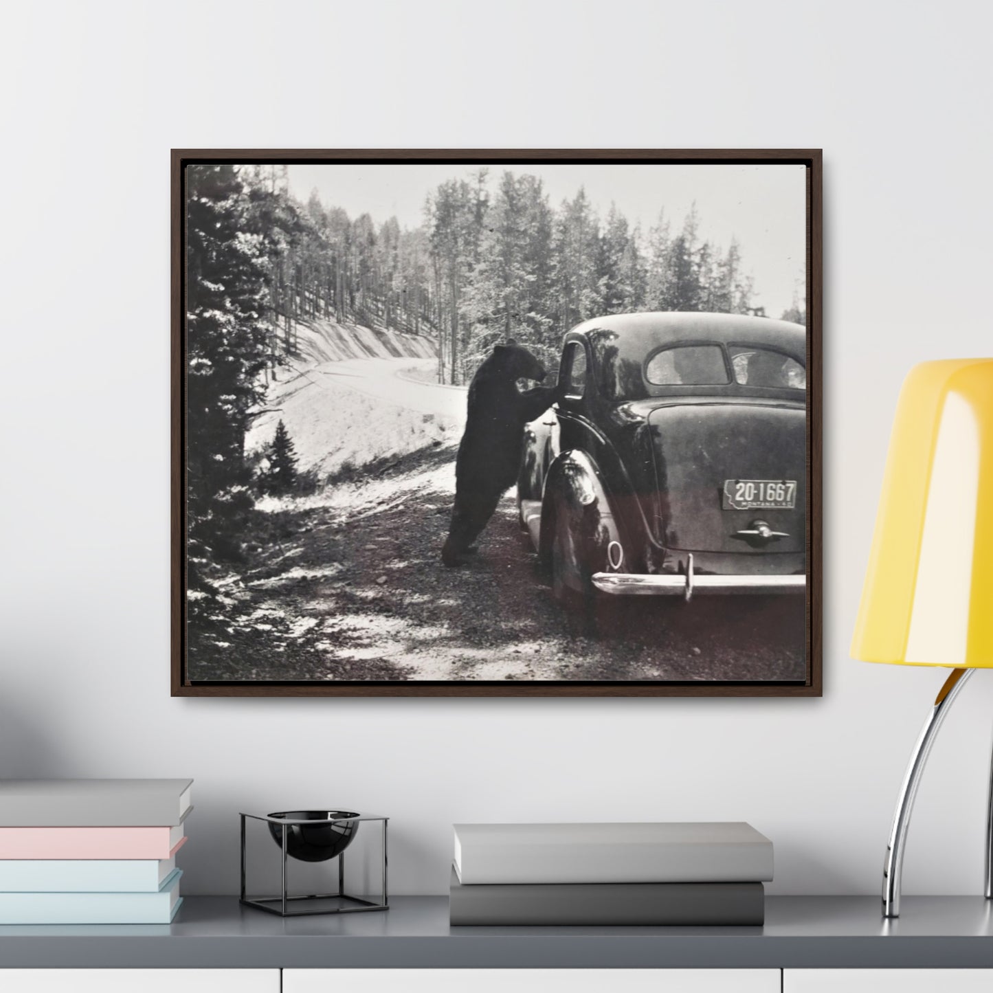 Yellowstone Bear Car Gallery Canvas Wraps, Horizontal Frame