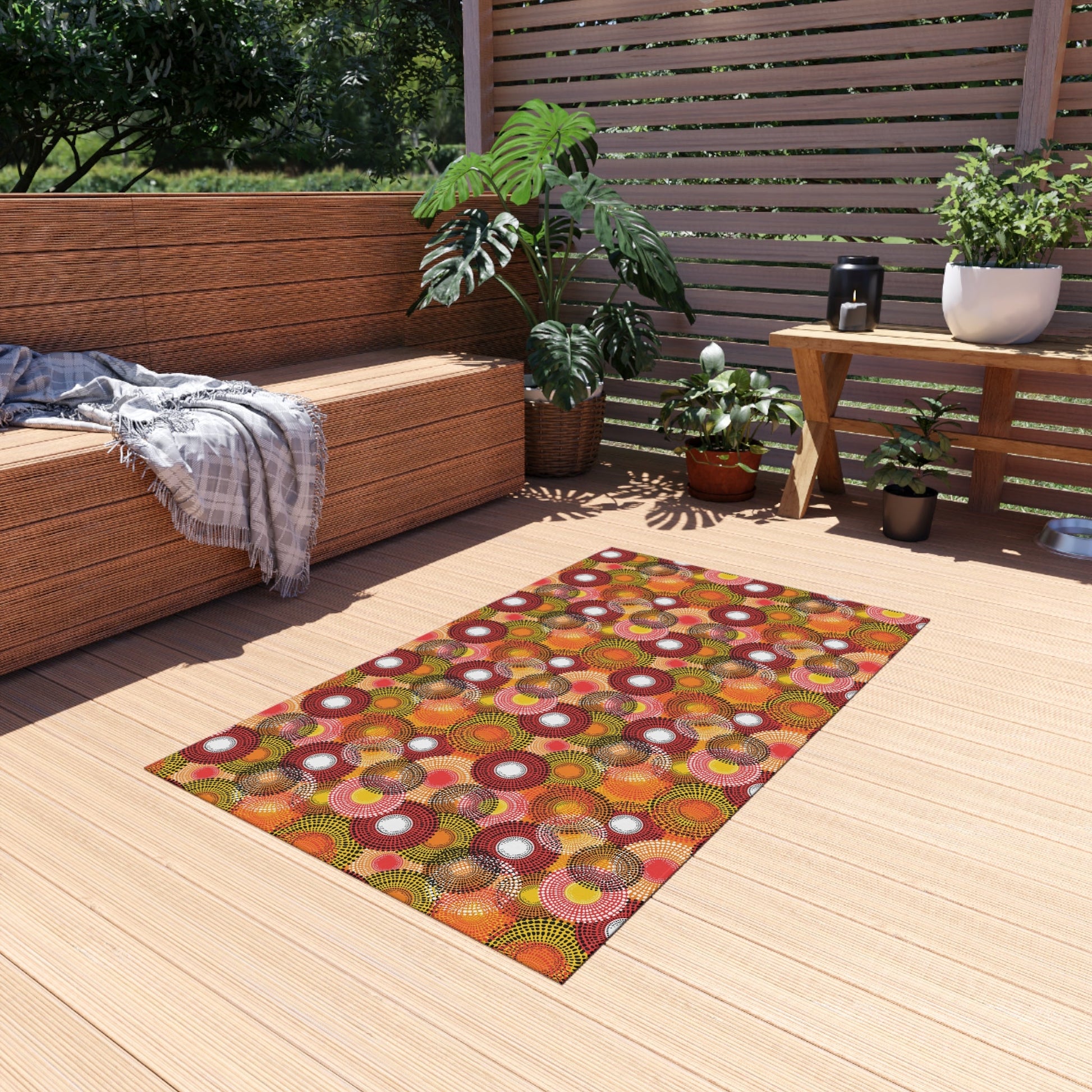 Colorful Floral Outdoor Rug - Kia Day Design