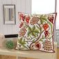 Embroidered Throw Pillow Cover 18x18inch Bird Floral Pillowcase 100% Cotton