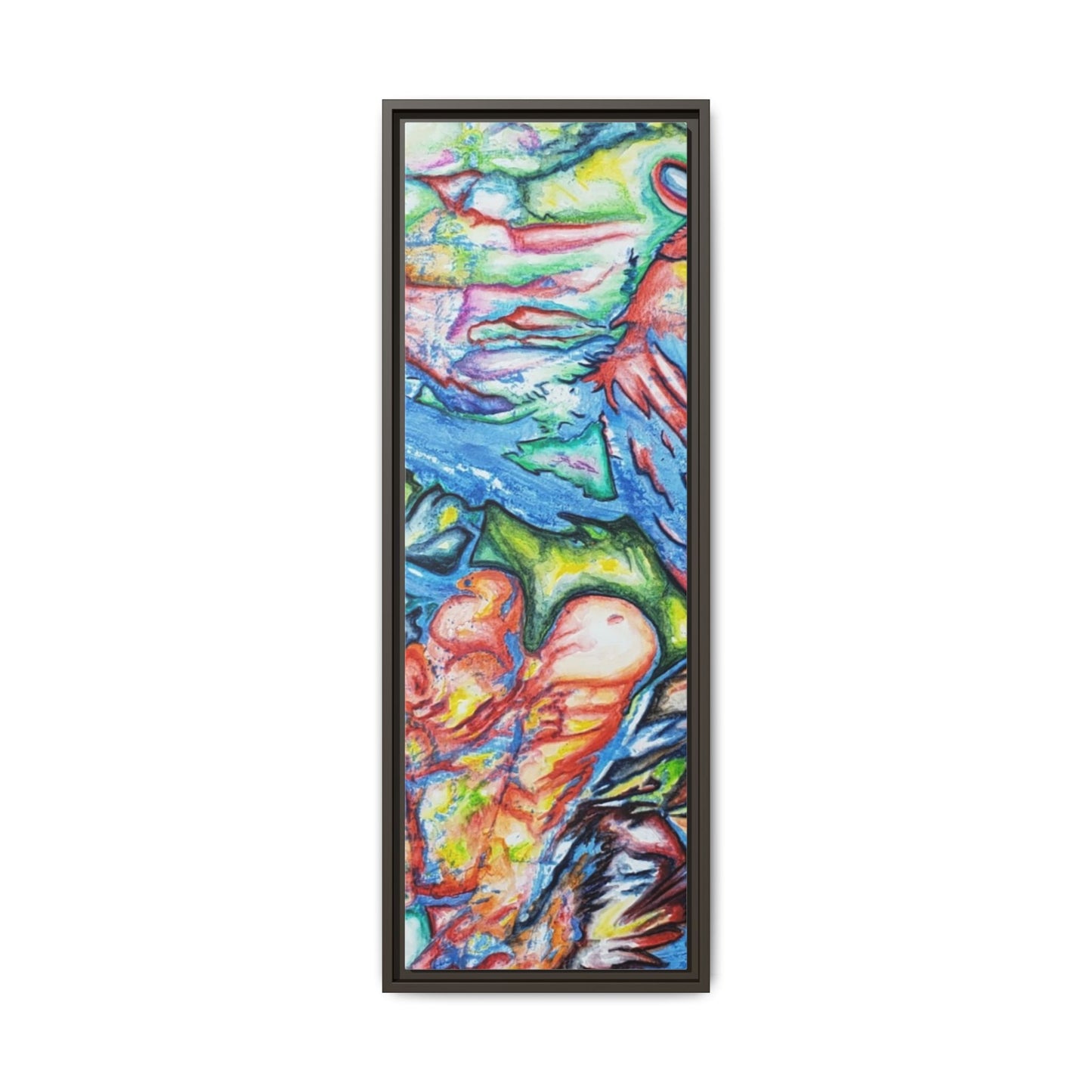 Multi-Color Abstract Framed Canvas Art Print - Kia Day Design