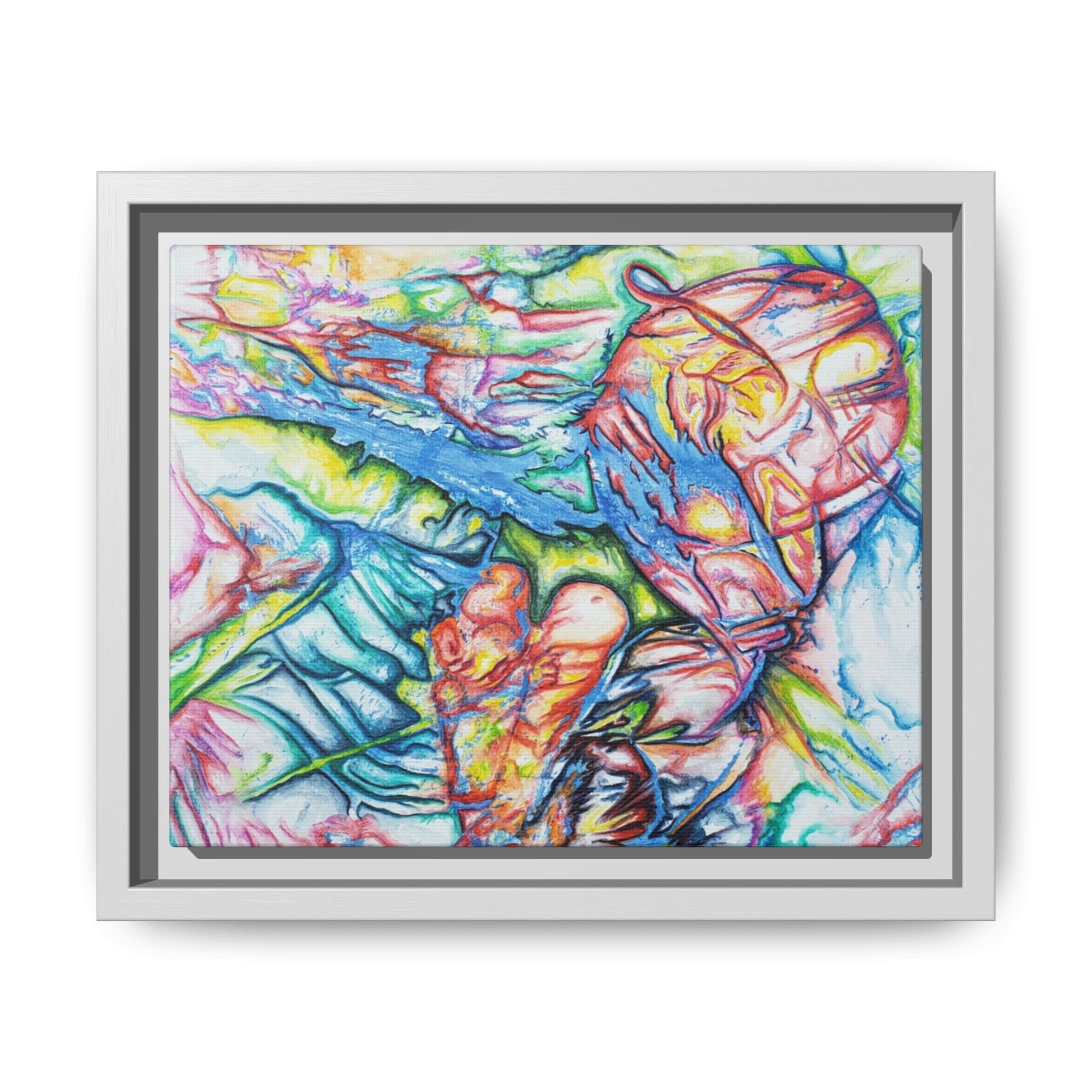 Multi-Color Abstract Framed Canvas Art Print - Kia Day Design