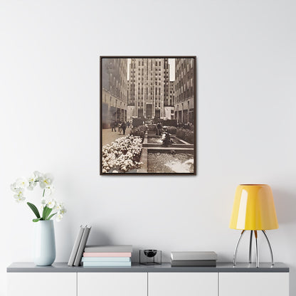 Rockefeller Plaza Gallery Canvas Wraps Vertical Frame 24″ x 30″ Premium Gallery Wraps (1.25″) Walnut