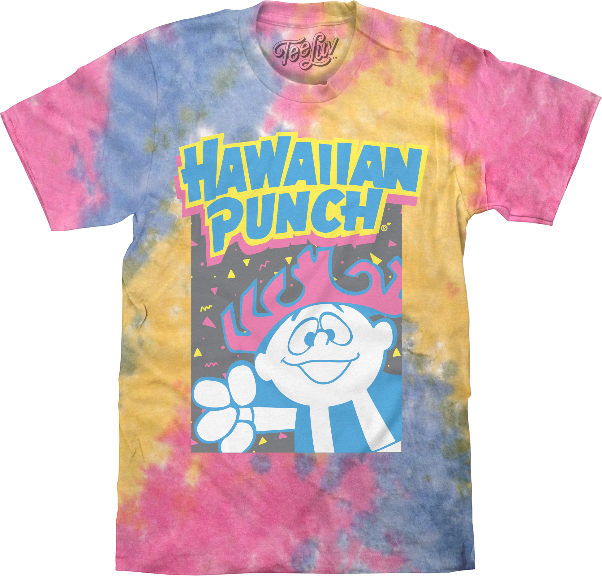 Retro Hawaiian Punch Tie Dye T-Shirt - Sherbert Tie Dye - - mens tee