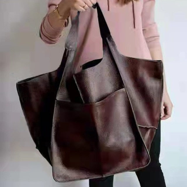 Leather Womens Shoulder Bag Soft Large Capacity - - handbag