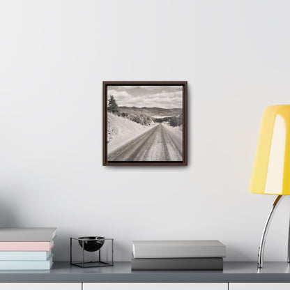 Western Road Gallery Canvas Wraps Square Frame 10″ x 10″ 1.25" Walnut