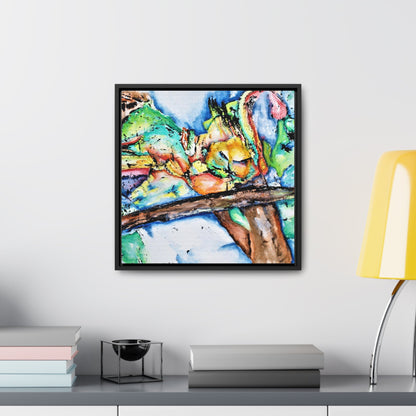 Owl In Flight Gallery Canvas Wraps, Square Frame Printify