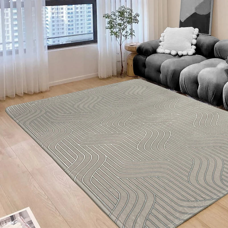 Washable Non-Slip Faux Cashmere Modern Living Room Carpet