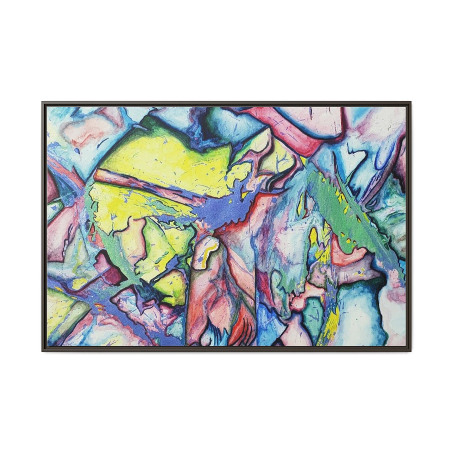 Alien Abstract Colorful Framed Canvas Art - Kia Day Design