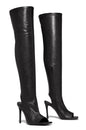 Black Stiletto Heels Fish Mouth Boots