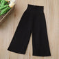 Kids Knitted Wide Leg Pants Black