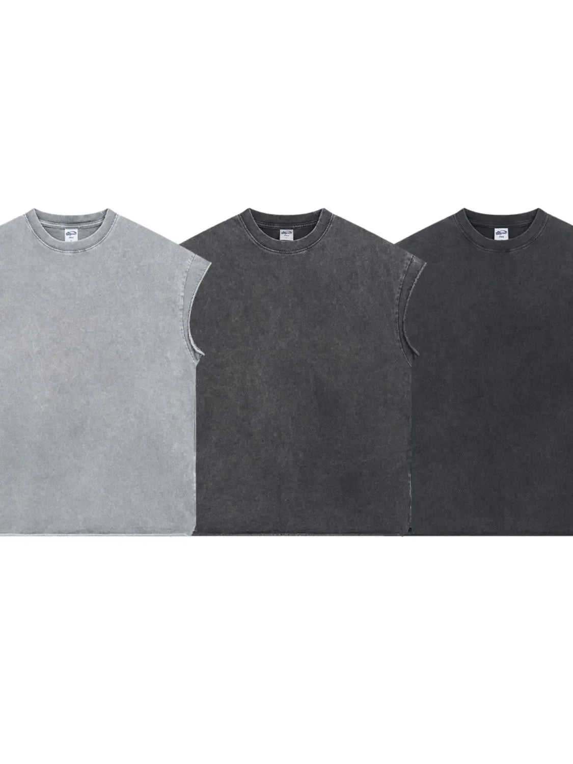 Men's Washed Round Neck Tank - -